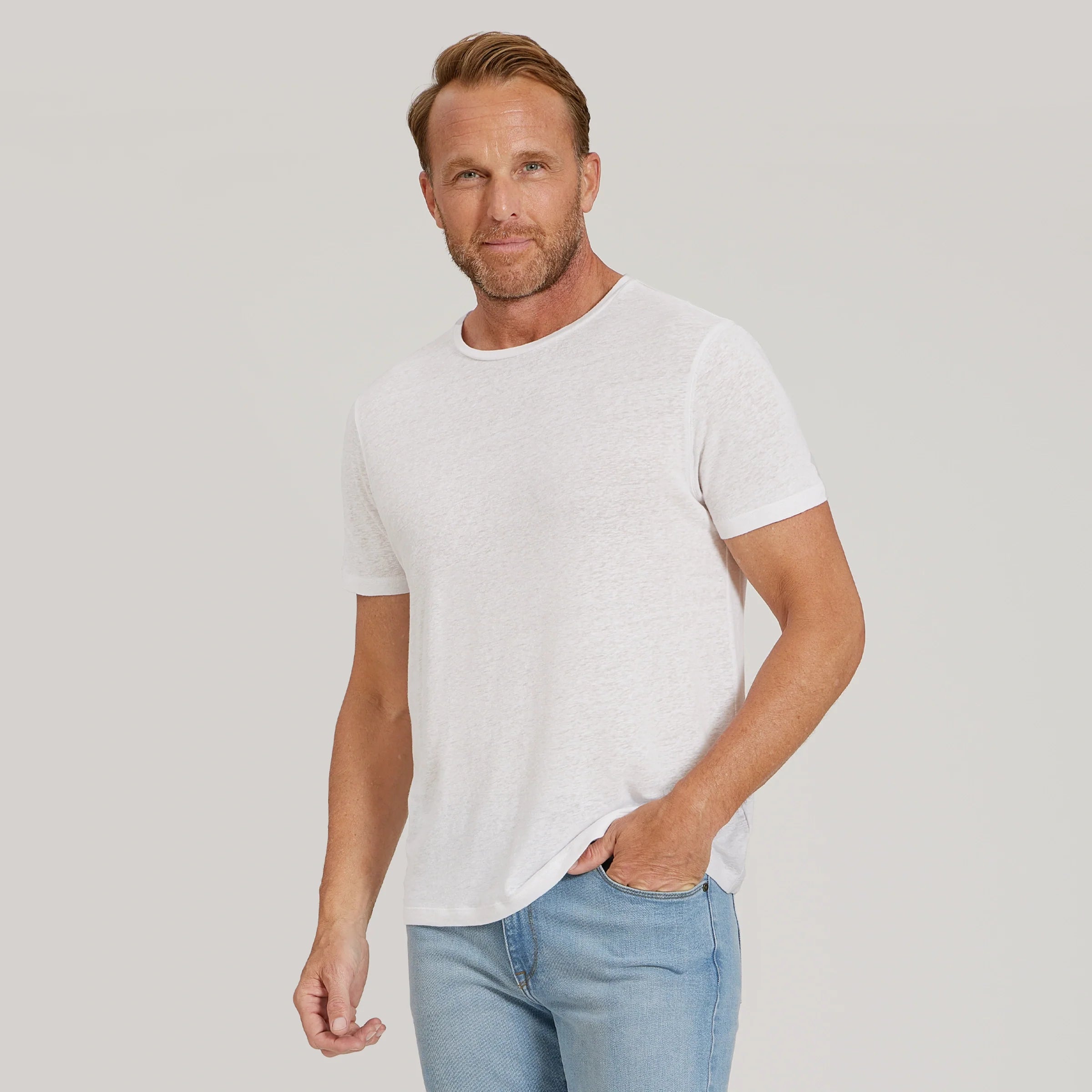 Linen Blend Crew Tee