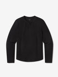 Cotton Waffle Curved Hem Henley