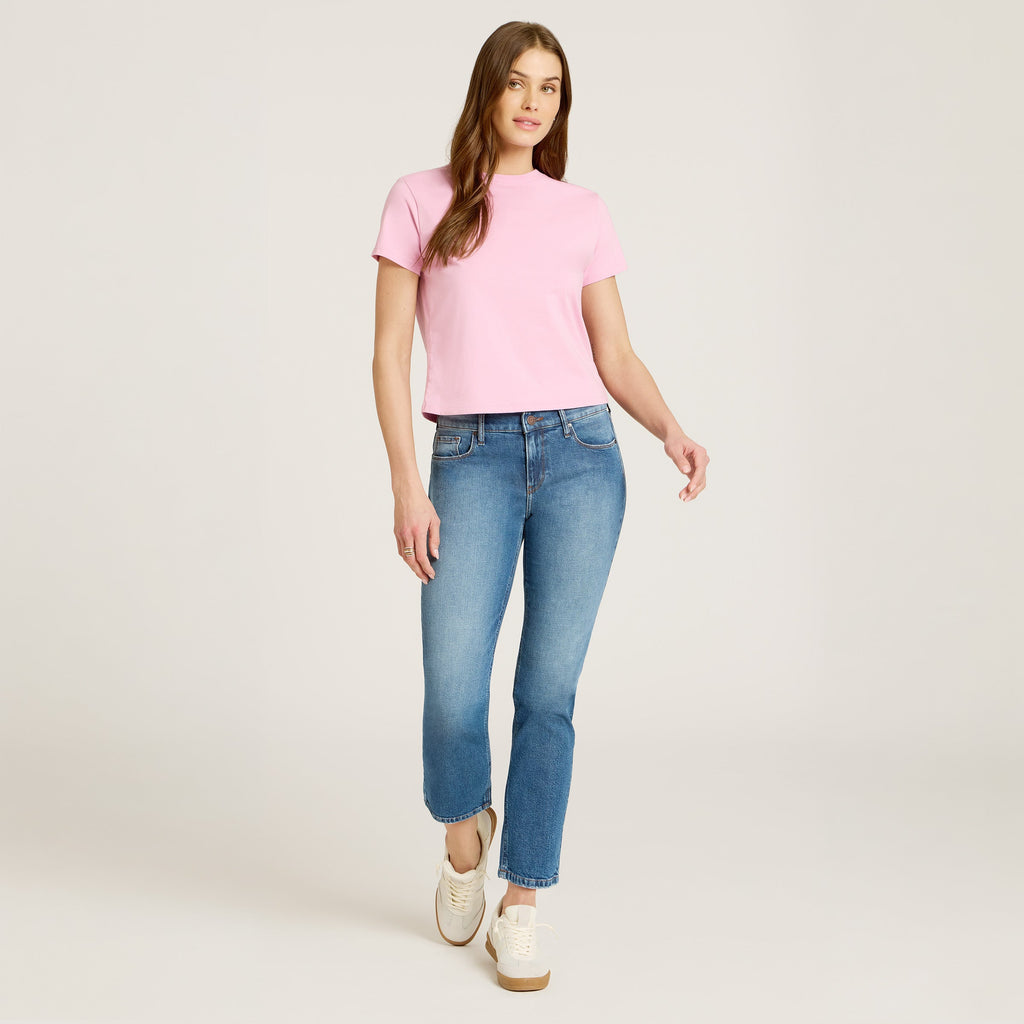 Mid Rise Slim Straight Ridge Jeans